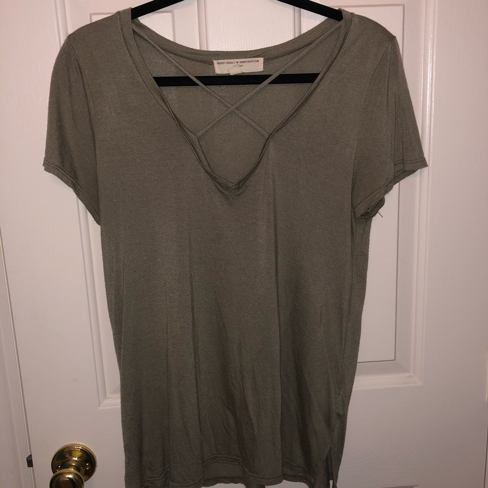 Urban Outfitters cross neck tee
